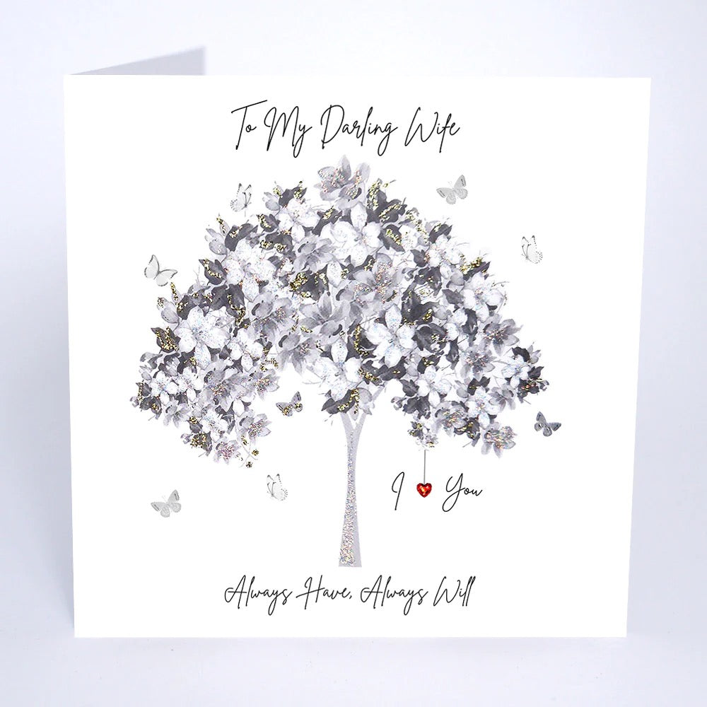 Five Dollar Shake -LARGE CARD- To my Darling Wife I Love You Always Have Always Will Tree