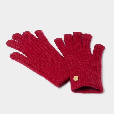 Katie Loxton Knitted Gloves - Garnet Red