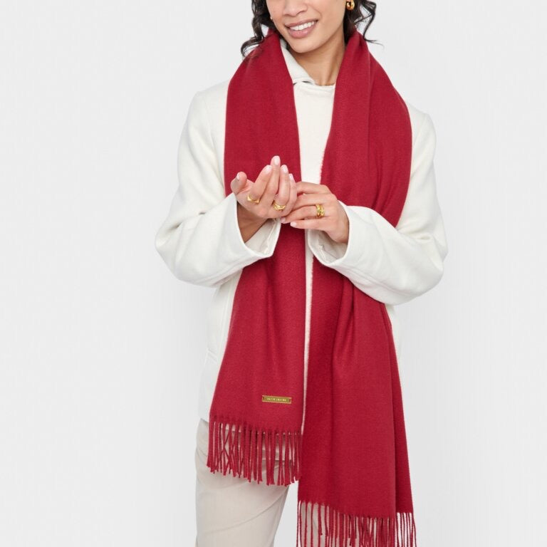 Katie Loxton Cosy Blanket Scarf - Garnet Red