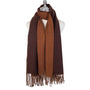 Park Lane - Two Tone Plain Pashmina Scarf - Plain -  Cocoa/Brown