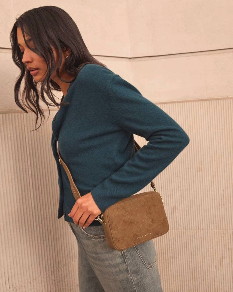 Katie Loxton - Avery Caramel Quilted Suedette - Small Crossbody Handbag - Caramel