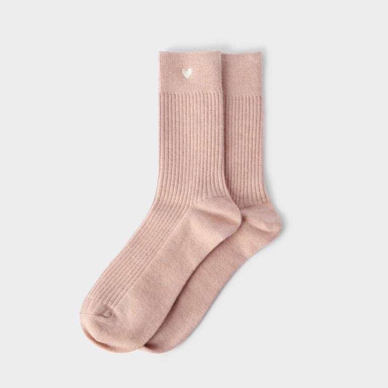 Katie Loxton Cosy Ladies Heart Socks - Blush Pink - Gift Boxed