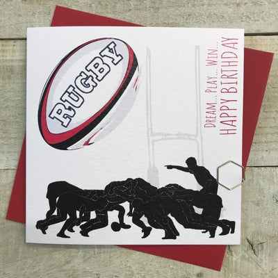 White Cotton Cards Rugby Boots Birthday Card
