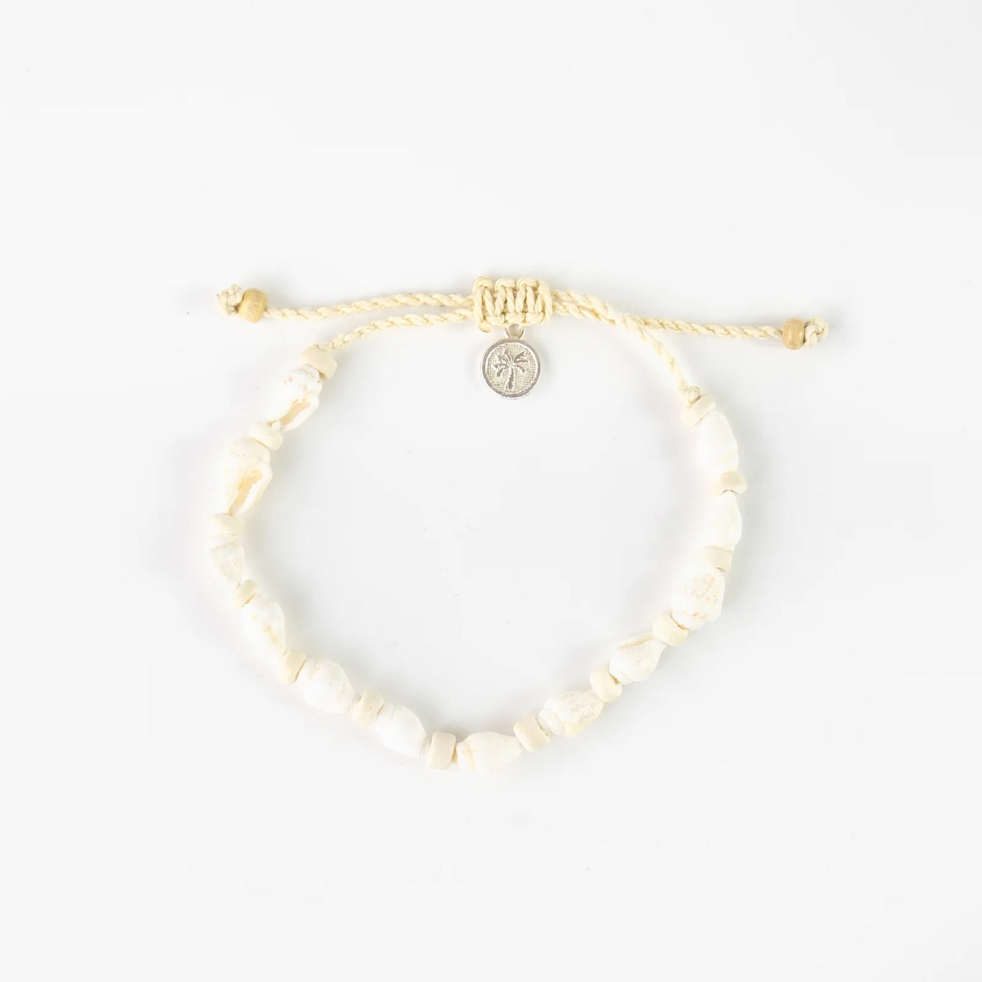 Pineapple Island Natural Shell Adjustable Bracelet - Cream