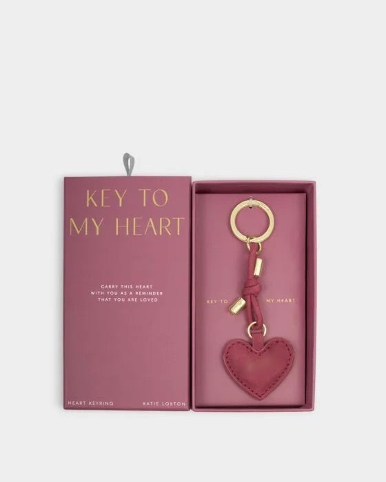 Katie Loxton - Raspberry Pink - Key to My Heart Gift Boxed Keyring