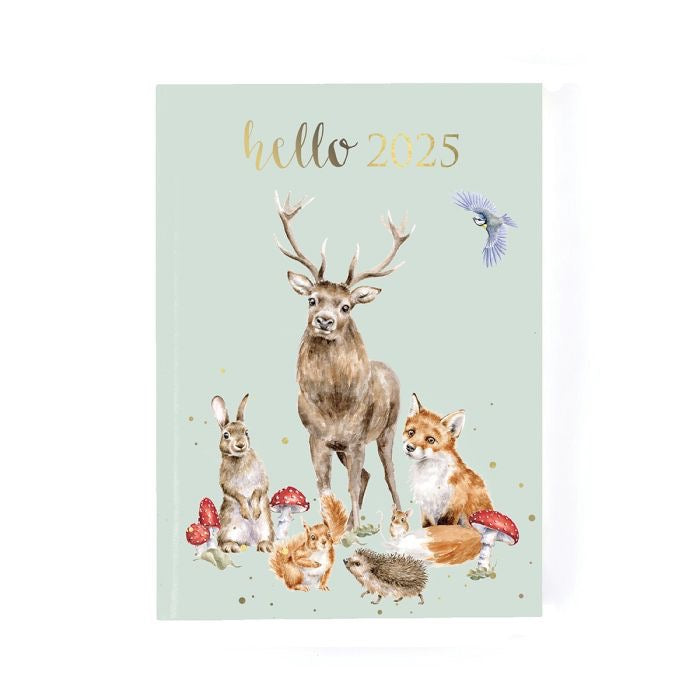 A5 Desk Diary Woodland 2025 - Wrendale Designs