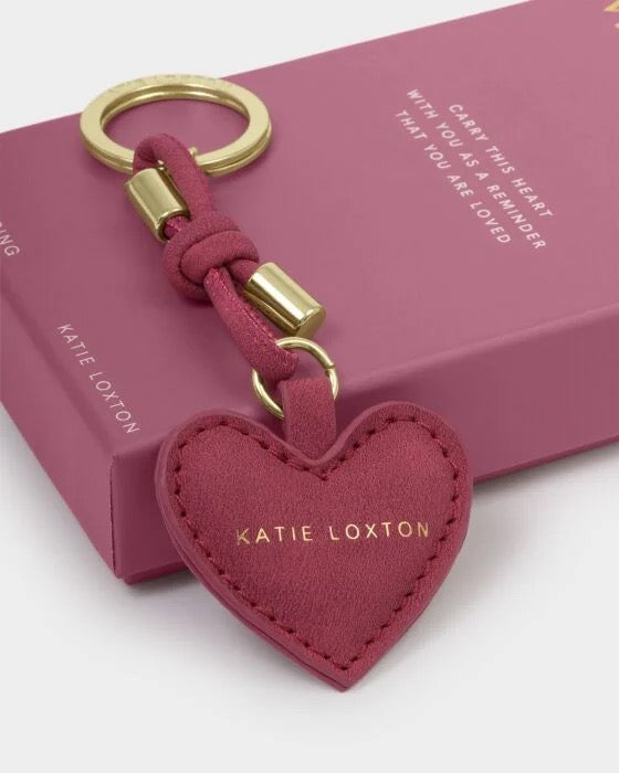 Katie Loxton - Raspberry Pink - Key to My Heart Gift Boxed Keyring