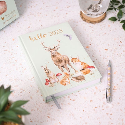 A5 Desk Diary Woodland 2025 - Wrendale Designs