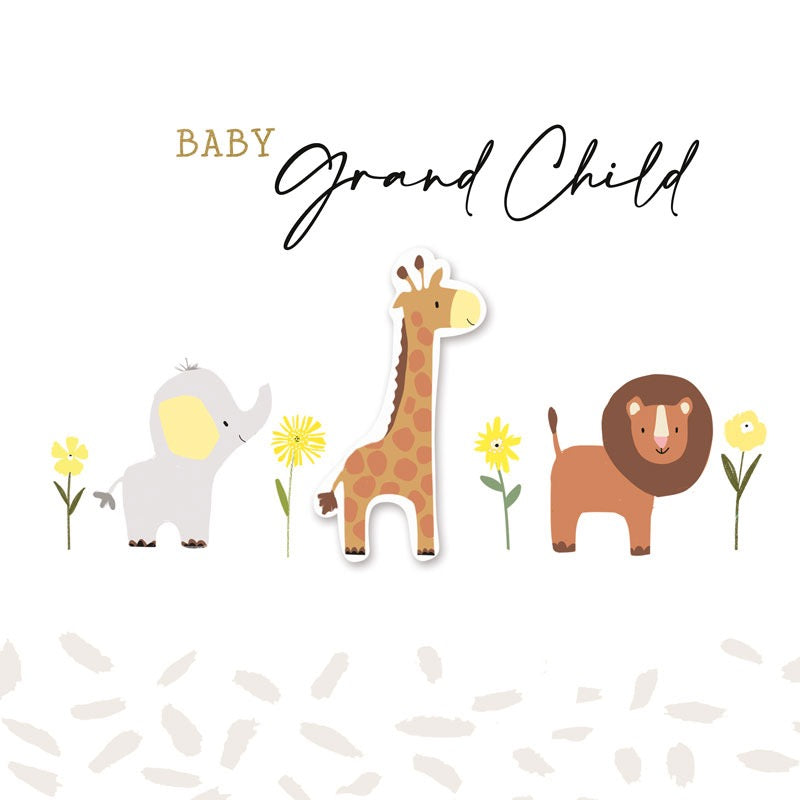 Cute Animals Baby Grand Child Blank Card - Hammond Gower