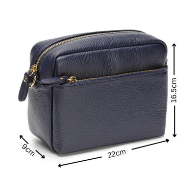 Elie Beaumont Leather Town Crossbody Handbag - Navy Blue