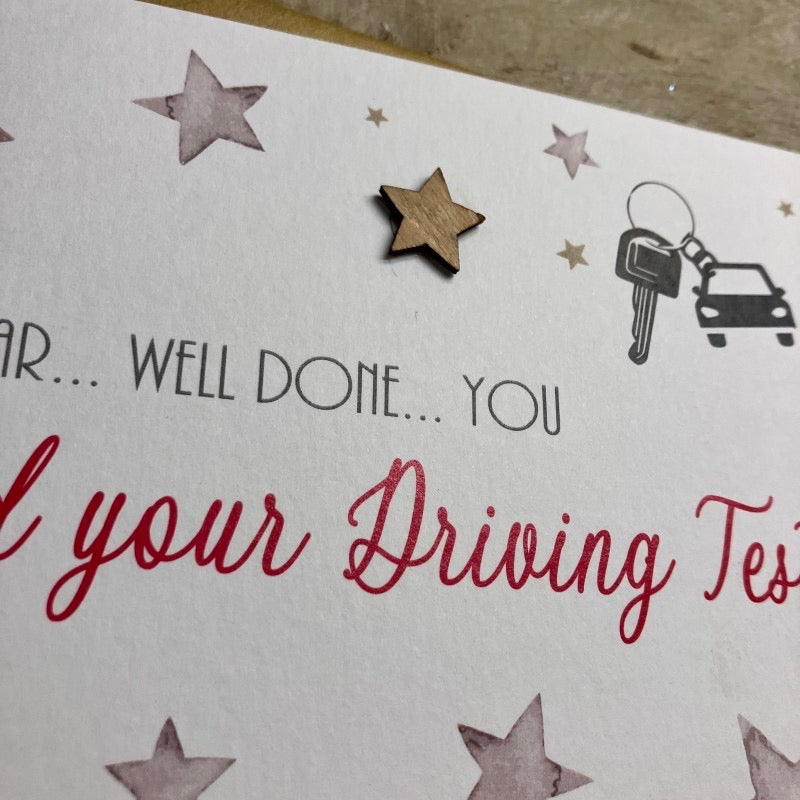 Super Star Passed Your Driving Test Card - White Cotton Cards