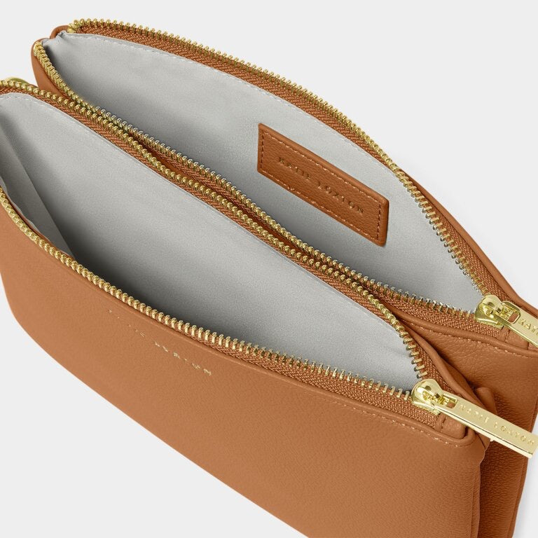 Katie Loxton Duo Pouch -  Cognac Tan