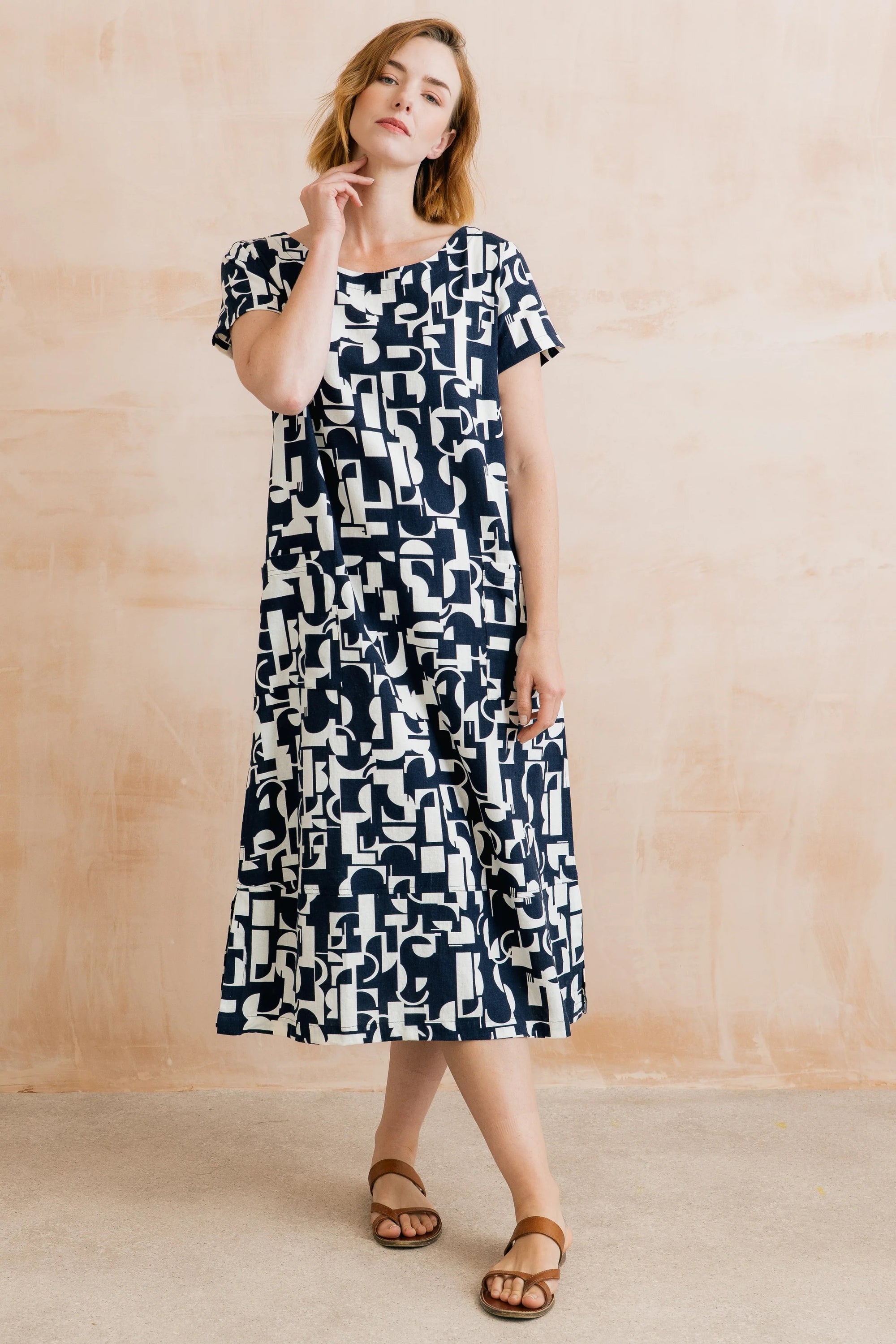 Summer Breeze Dress - Highline Print - Navy - Lily &amp; Me