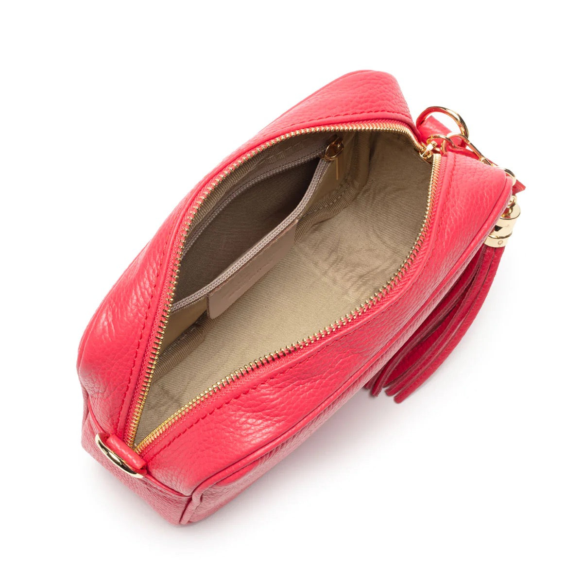 Elie Beaumont Designer Leather Crossbody Bag - Azalea Pink (GOLD Fittings)