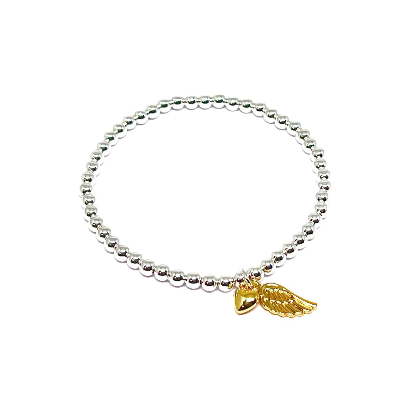 Sophia Angel Wing & Heart Bracelet - Gold- Clementine Jewellery
