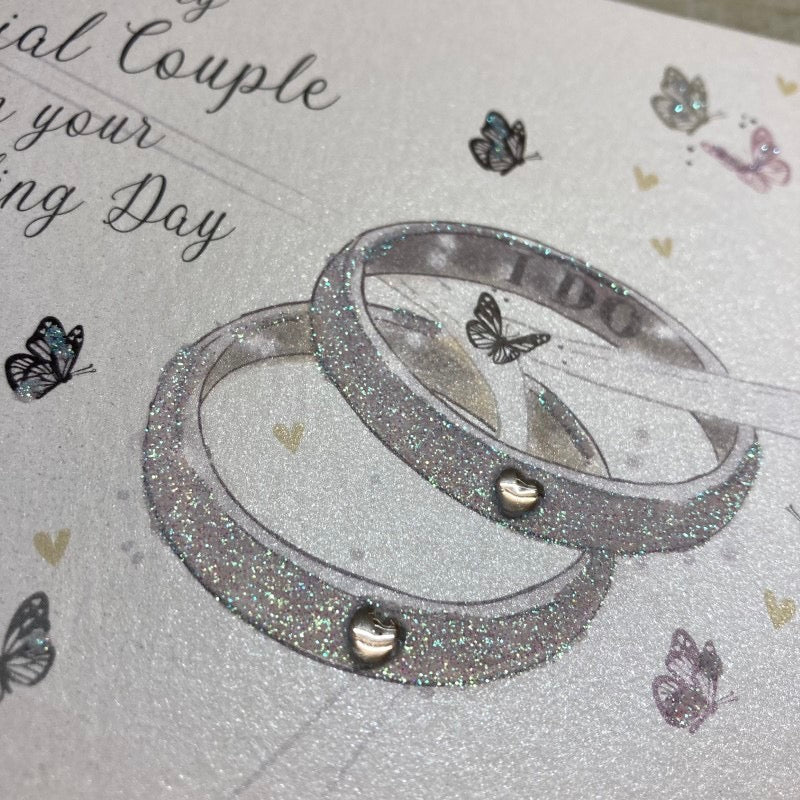 Very Special Couple Wedding Day Rings Card - White Cotton Cards