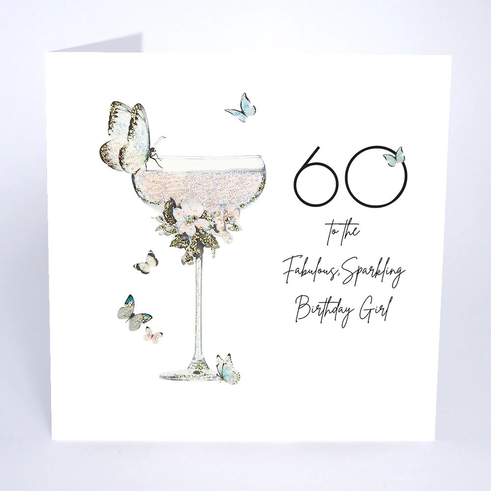 Five Dollar Shake -60 to the Fabulous Sparkling Birthday Girl Cocktail Card