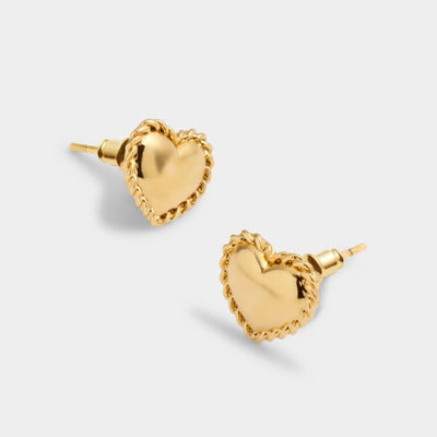 Katie Loxton Waterproof Jewellery - Love - Heart Stud Earrings - Gold