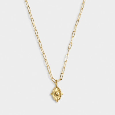 Katie Loxton Waterproof Jewellery -  Gold Paper-link Talis Charm Necklace - Gold