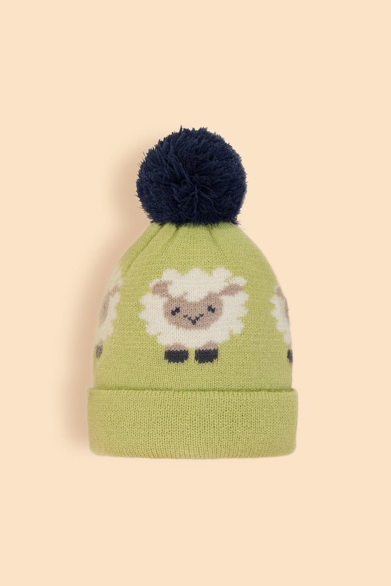 Powder Kids Knitted Hat - Sheep - Sage Green