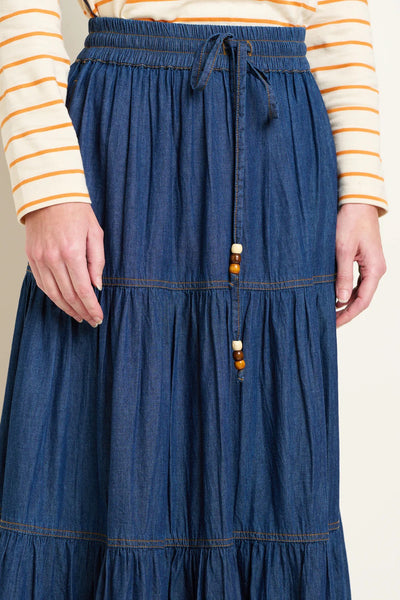 Brakeburn Women's Blue Denim Maxi Skirt
