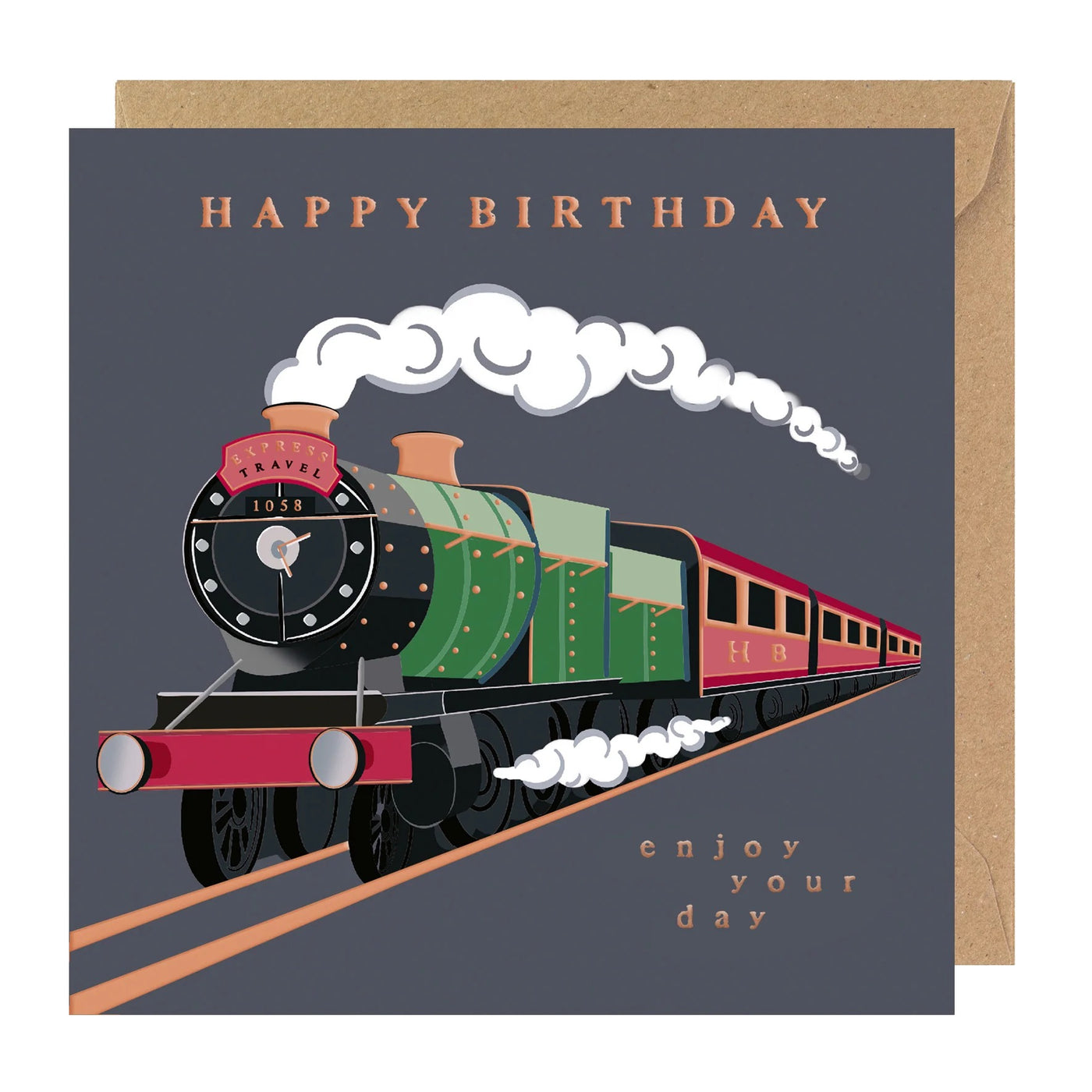 Rosanna Rossi Train Birthday Card