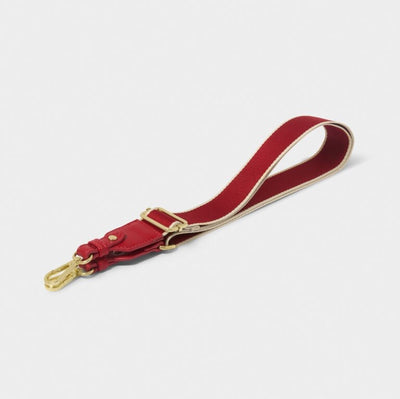 Katie Loxton Canvas Bag Strap - Stripe- Garnet Red