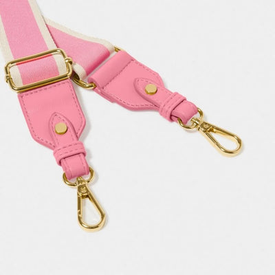 Katie Loxton Canvas Bag Strap - Stripe - Cloud Pink