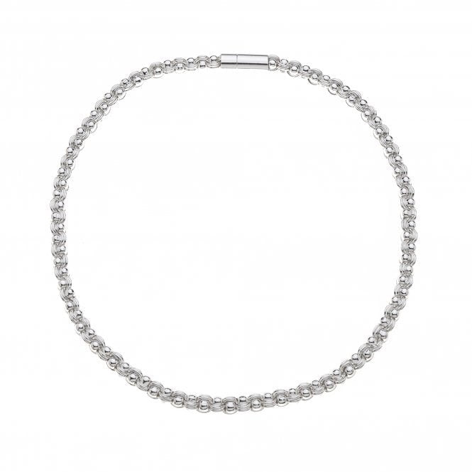 Silver Plated Twisted Chain Magnetic Clasp Necklace