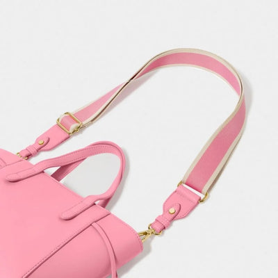 Katie Loxton Canvas Bag Strap - Stripe - Cloud Pink