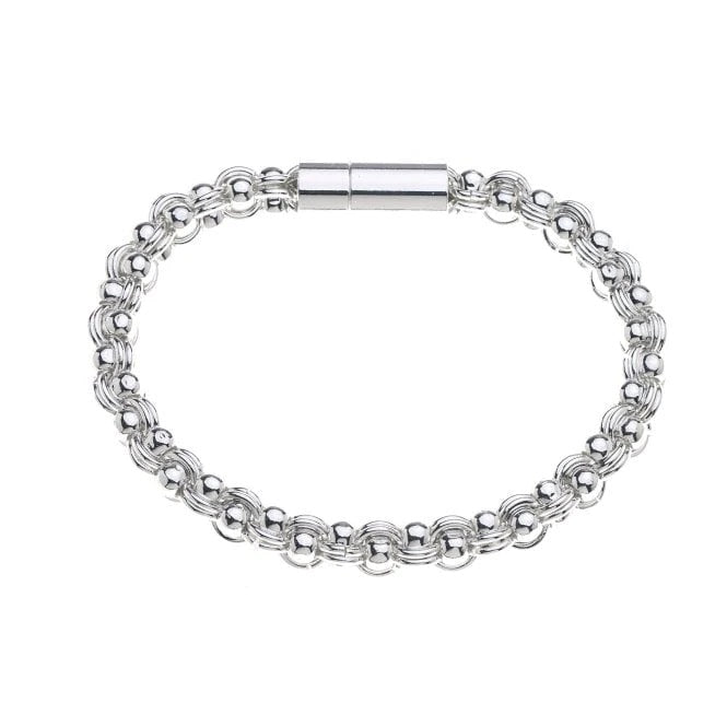 Silver Plated Twisted Chain Magnetic Clasp Bracelet