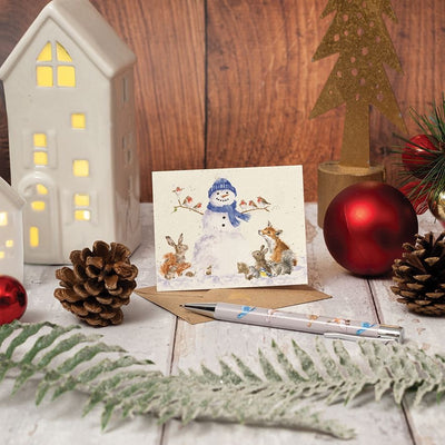 'Gathered All Around' Snowman Mini Christmas Card - Wrendale Designs