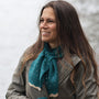 POM - Yasmin - Teal Metallic Spot - Knit Pull Through Crossover Scarf