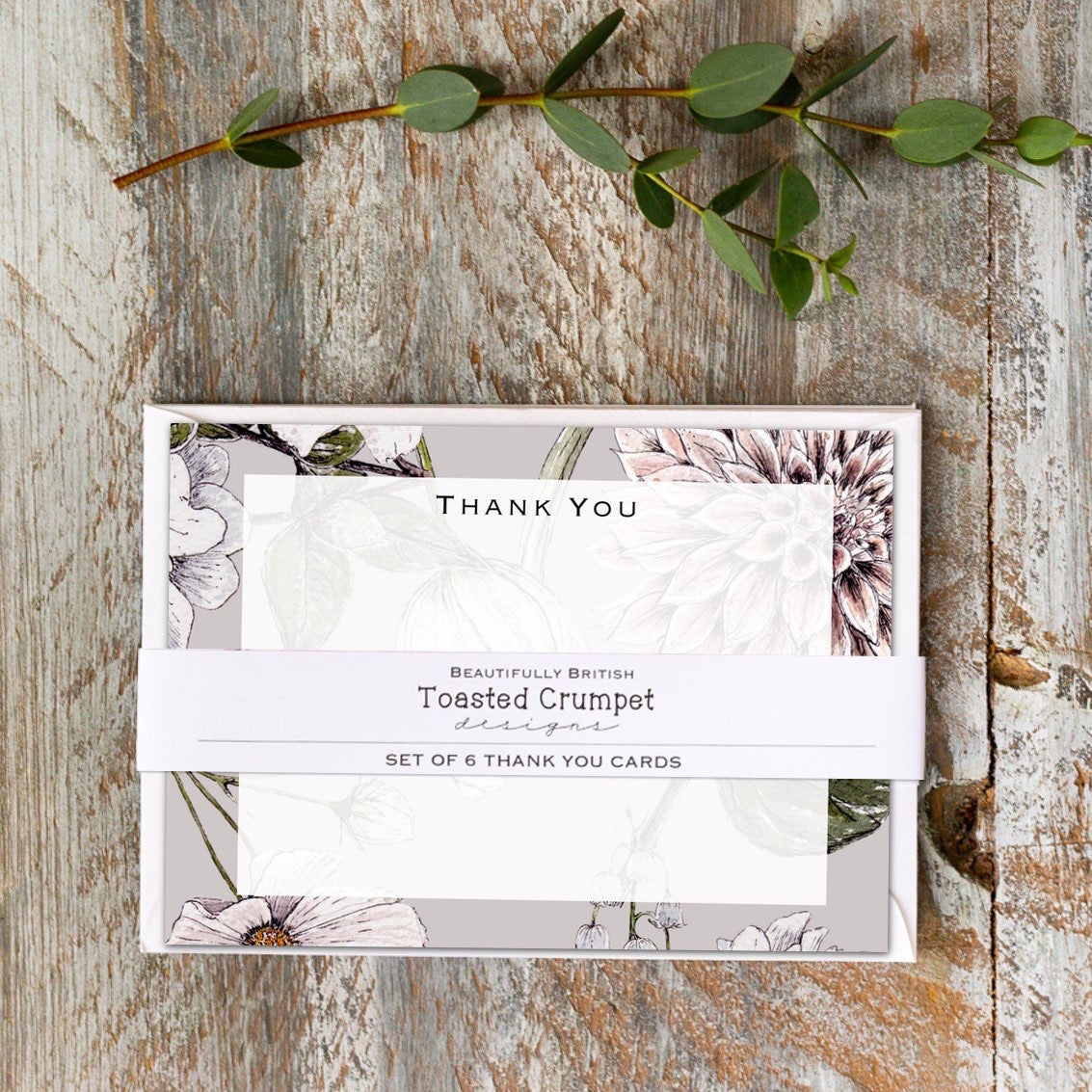 Toasted Crumpet - Thank You Postcards - Blanc Collection - Set of 6