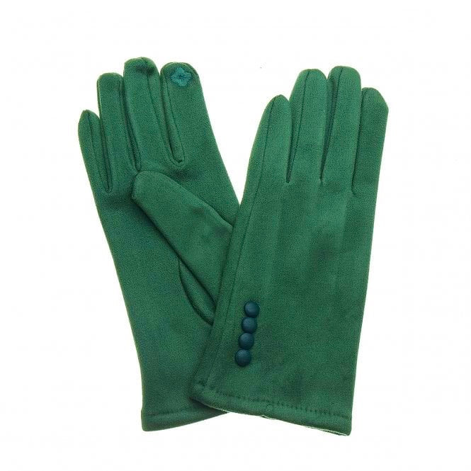 Park Lane Faux Suede Gloves - Fern Green