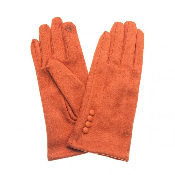 Park Lane Faux Suede Gloves - Turmeric Orange