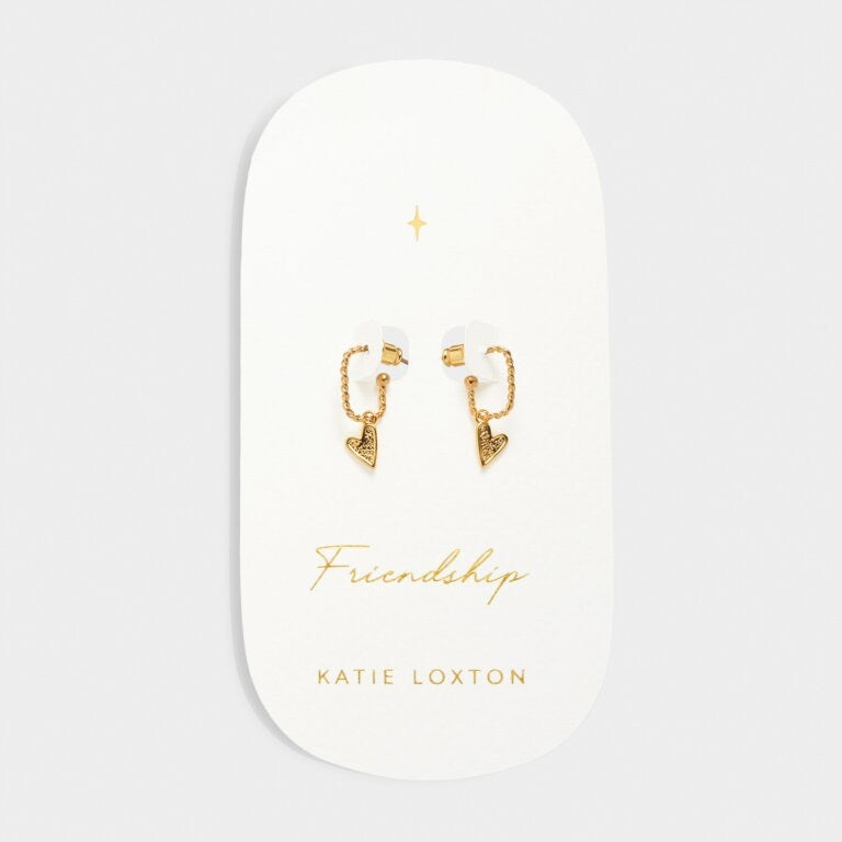 Katie Loxton Waterproof Jewellery - Friendship - Heart Hoop Earrings - Gold