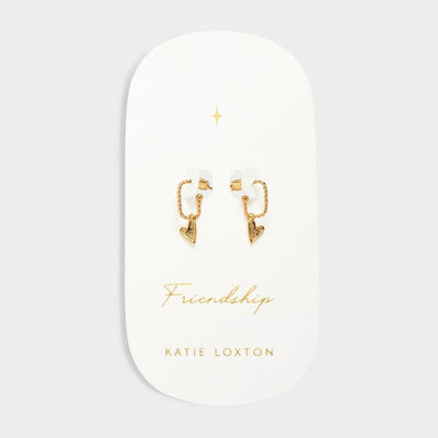 Katie Loxton Waterproof Jewellery - Friendship - Heart Hoop Earrings - Gold