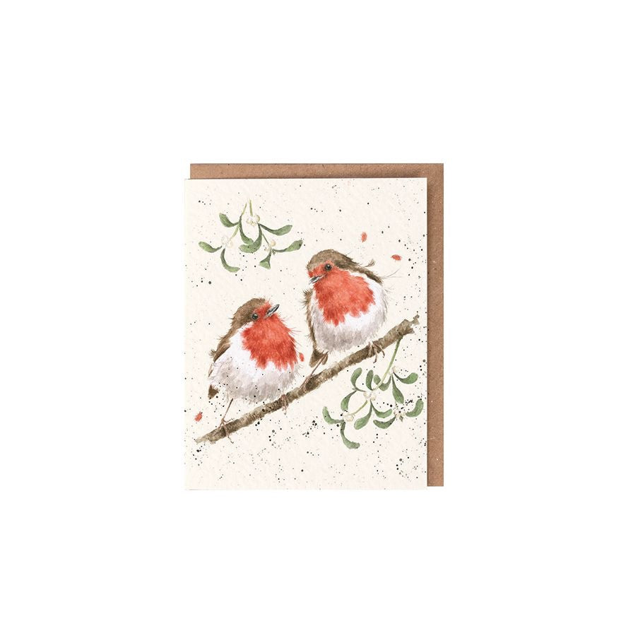 'Mistletoe' Robin Mini Christmas Card - Wrendale Designs