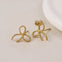 POM - Twist Bow - Gold Plated 925 Stud Earrings