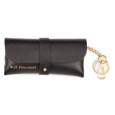 Elie Beaumont Designer Leather Glasses Case - Black