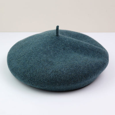 POM Teal Wool Beret Hat
