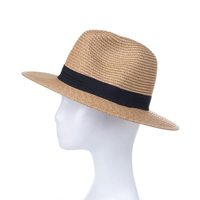 Park Lane Ibiza Natural Brown Sun Hat with Black Contrast Band