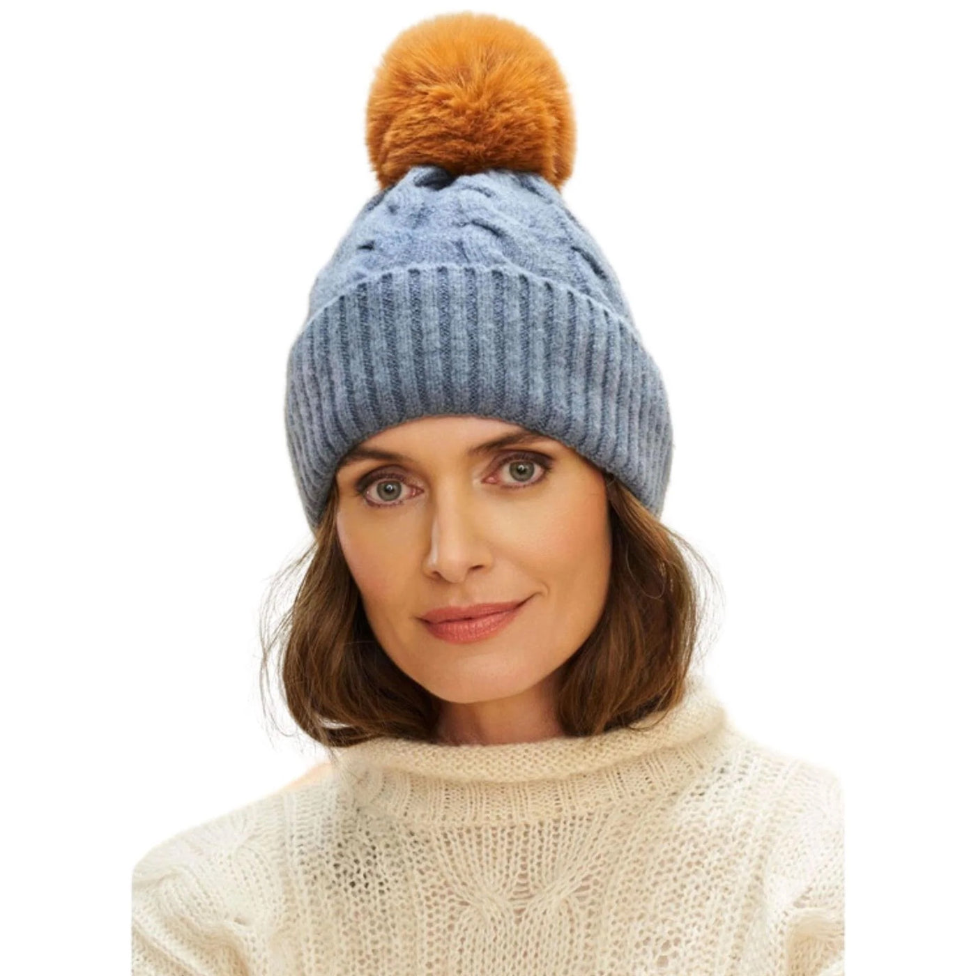 Powder Svana Bobble Hat - Denim Blue