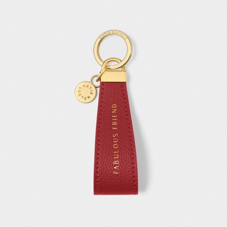 Katie Loxton Sentiment Loop Keyring - Fabulous Friend -Garnet Red