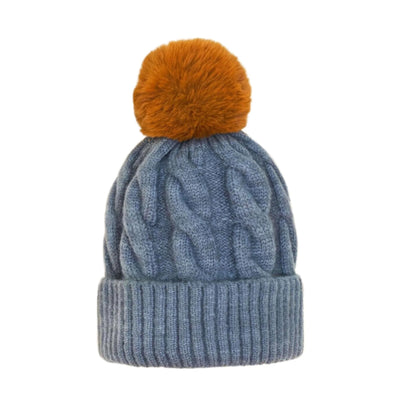 Powder Svana Bobble Hat - Denim Blue