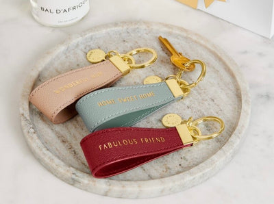 Katie Loxton Sentiment Loop Keyring - Fabulous Friend -Garnet Red