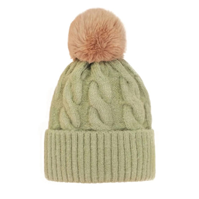 Powder Svana Bobble Hat - Sage Green