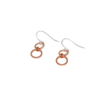 Lena Circle Dangly Earrings - Rose Gold - Clementine Jewellery