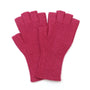 POM - Yasmin - Fine Rib Knit Plain Fingerless Gloves - Bright Pink